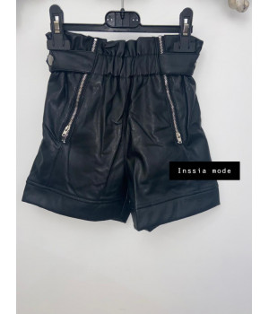 Short  noir simili cuir